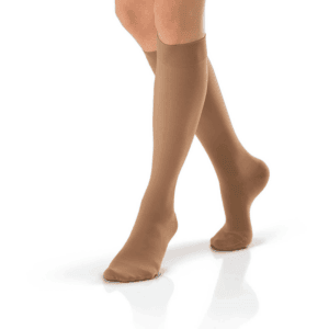 Meia de Compressão Feminina Panturrilha 3/4 20-30mmHg - JOBST UltraSheer – Bronze – Fechada