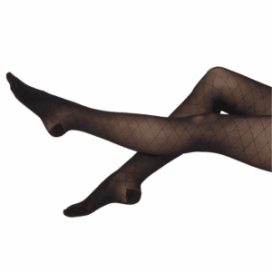Meia de Compressão Feminina Meia Calça - 15-20mmHg - JOBST UltraSheer – Preta Listrada - Fechada